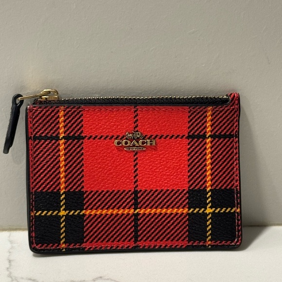 Coach Plaid Mini Skinny ID Keychain Pouch - Picture 2 of 7